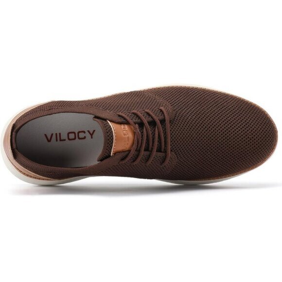 ⚡VILOCY Men's Brown Fashion Business Comfortable Breathable Dress Sneaker - Picture 4 of 8